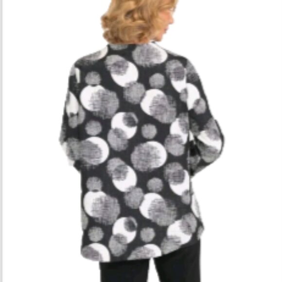 IC by Connie K Jacket Circle Textured Art-to-Wear Asymmetrical sz XXL Black Gray - Picture 7 of 17